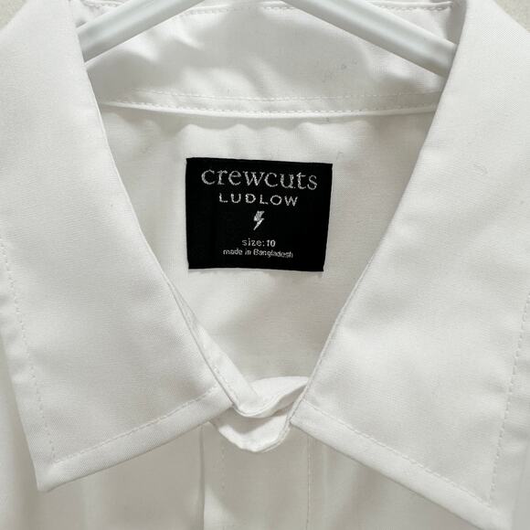 J.Crew Boys Ludlow Premium Fine Cotton Dress Shirt Button Up White Size 10 NWT - Picture 7 of 10
